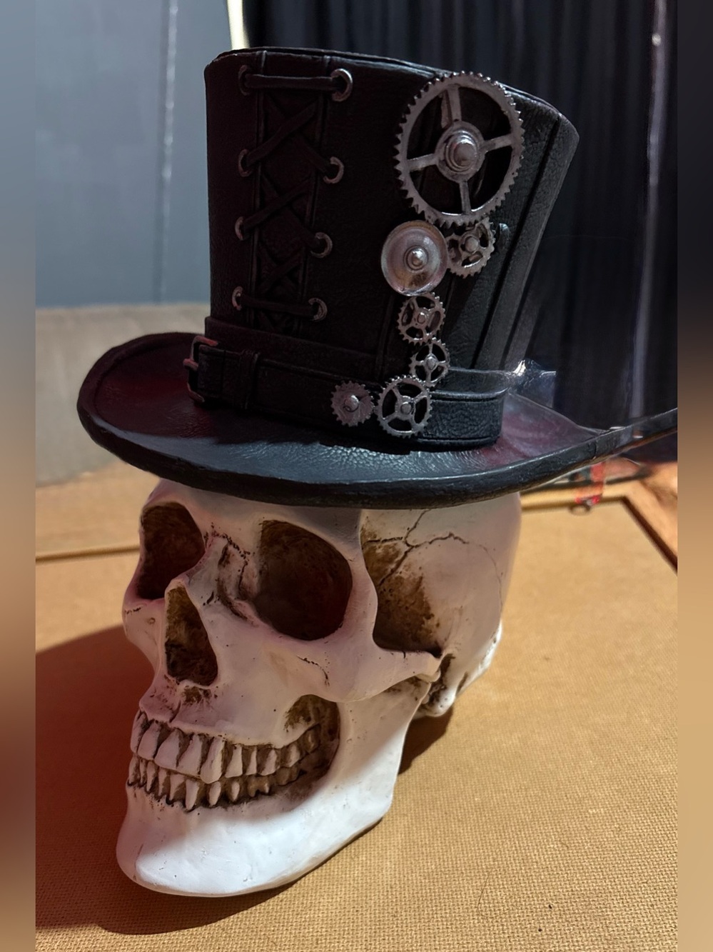 Black Steampunk Gear Top Hat - Men Accessories